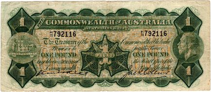 Australian Kell / Collins one pound banknote values