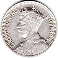 King George V era New Zealand threepence values
