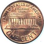 Lincoln memorial US 1 cent (penny) values